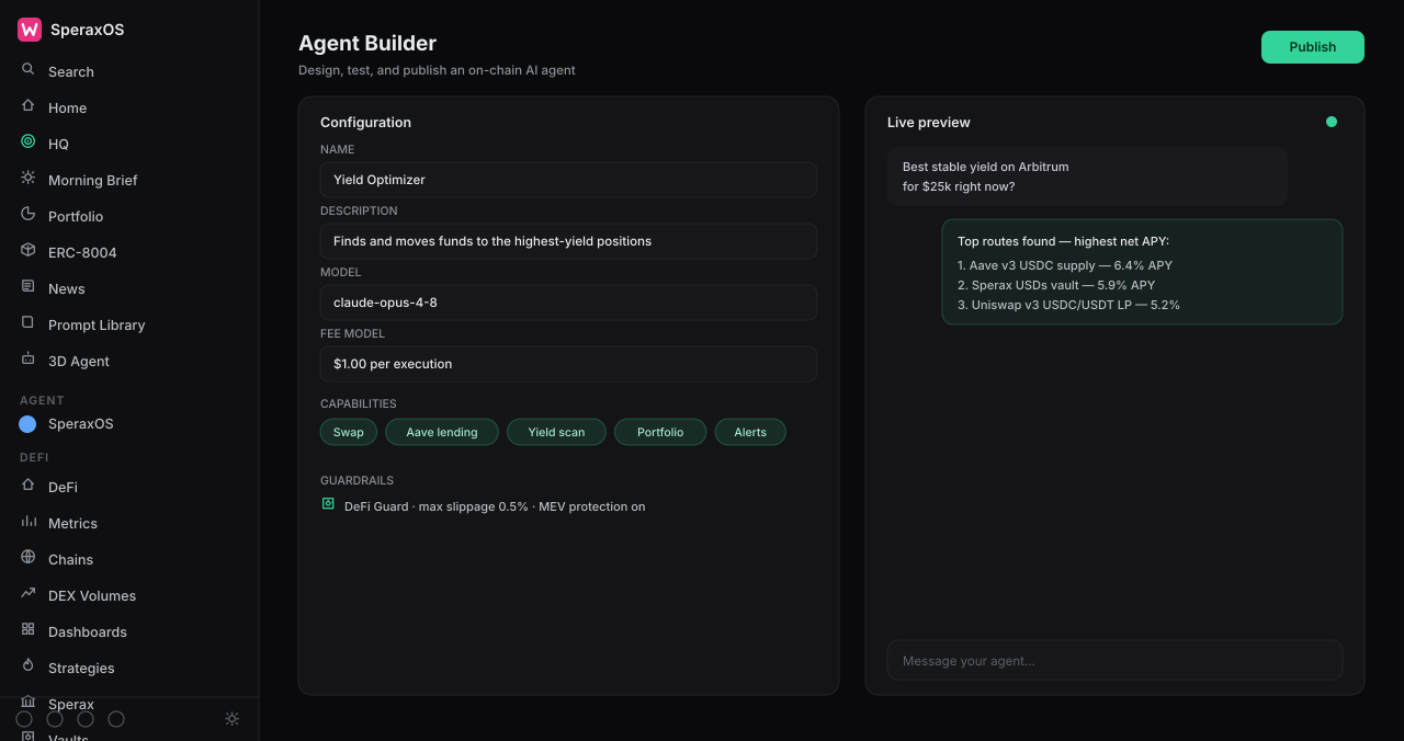 SperaxOS Agent Builder